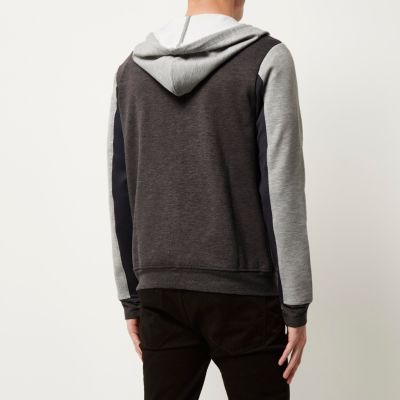 Grey cut and sew hoodie